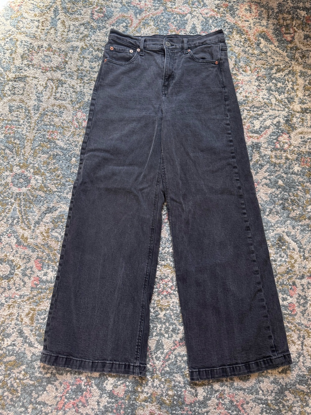 Gap High Rise Stride, Black Wide Leg